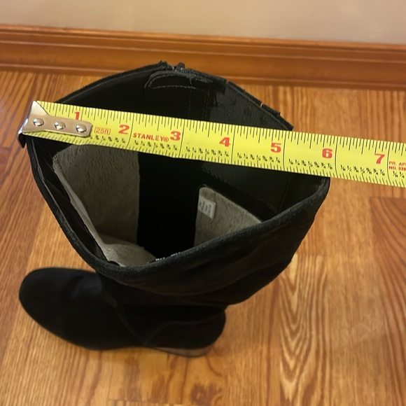 Wedge Black Suede Tall Boots - Picture 10 of 10